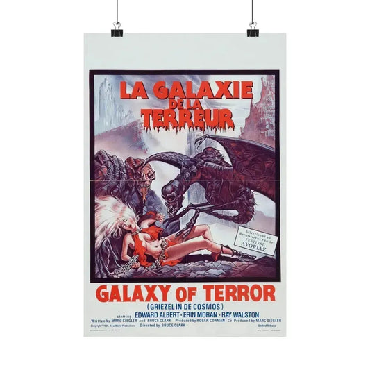 GALAXY OF TERROR (BELGIAN) 1981 - Paper Movie Poster 12″ x 18″ Matte - The Sticker Space