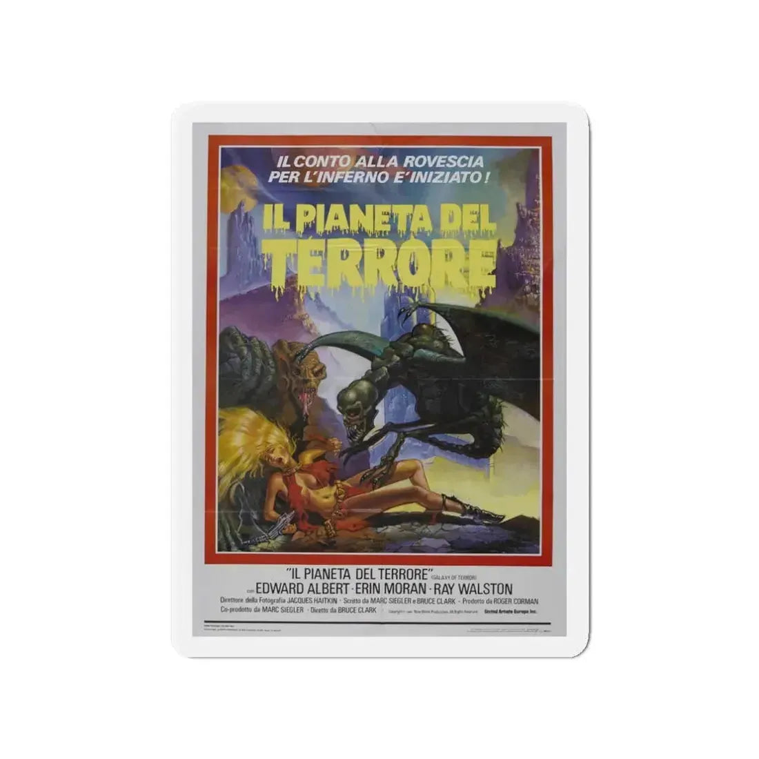 GALAXY OF TERROR (ITALIAN) 1981 Movie Poster - Refrigerator Magnet 3 Inch - The Sticker Space