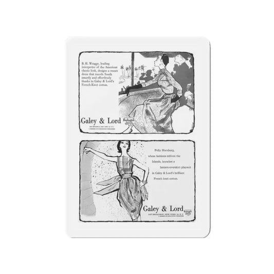 Galey & Lord, 1956 (Top) and 1959 (Bottom) (Magazine Illustration) Refrigerator Magnet 2 Inch Die-Cut - The Sticker Space