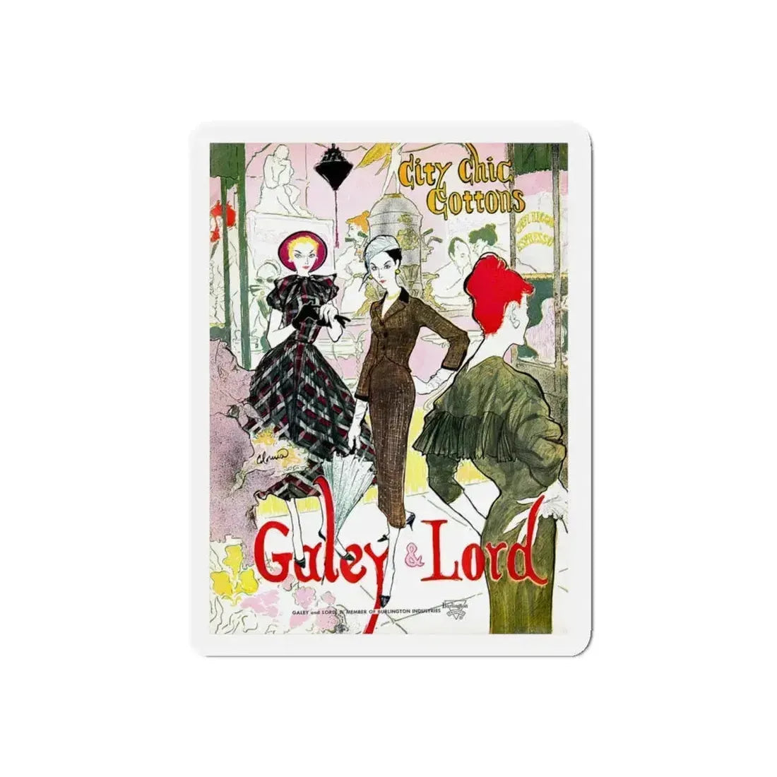 Galey & Lord, 1957 (1) (Magazine Illustration) Refrigerator Magnet 4 Inch Die-Cut - The Sticker Space