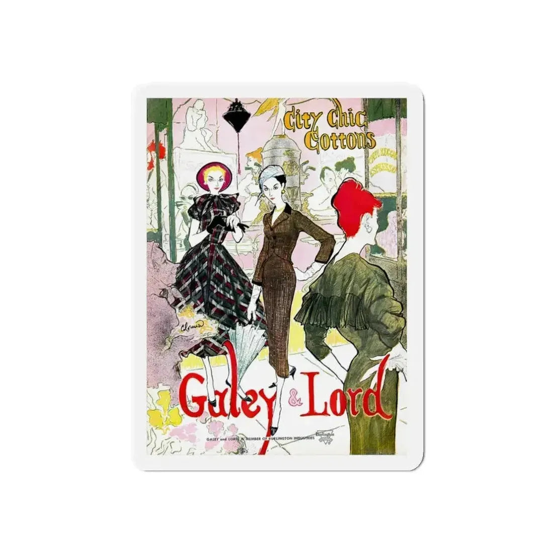 Galey & Lord, 1957 (1) (Magazine Illustration) Refrigerator Magnet - The Sticker Space