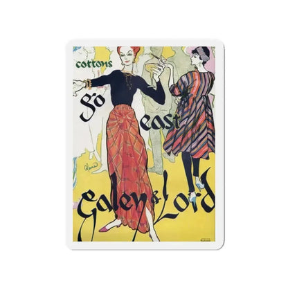 Galey & Lord, 1957 (2) (Magazine Illustration) Refrigerator Magnet 2 Inch Die-Cut - The Sticker Space