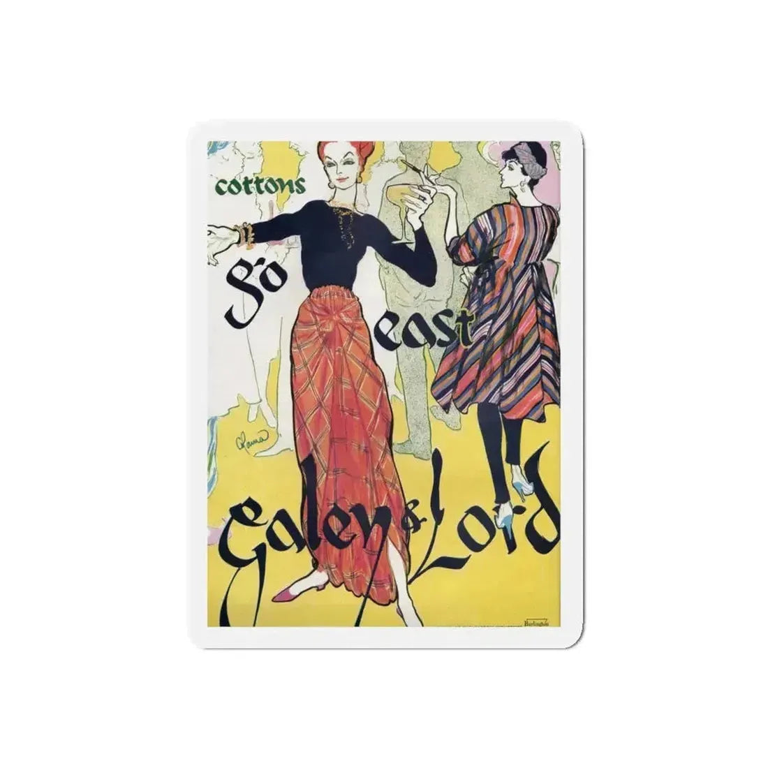 Galey & Lord, 1957 (2) (Magazine Illustration) Refrigerator Magnet 4 Inch Die-Cut - The Sticker Space