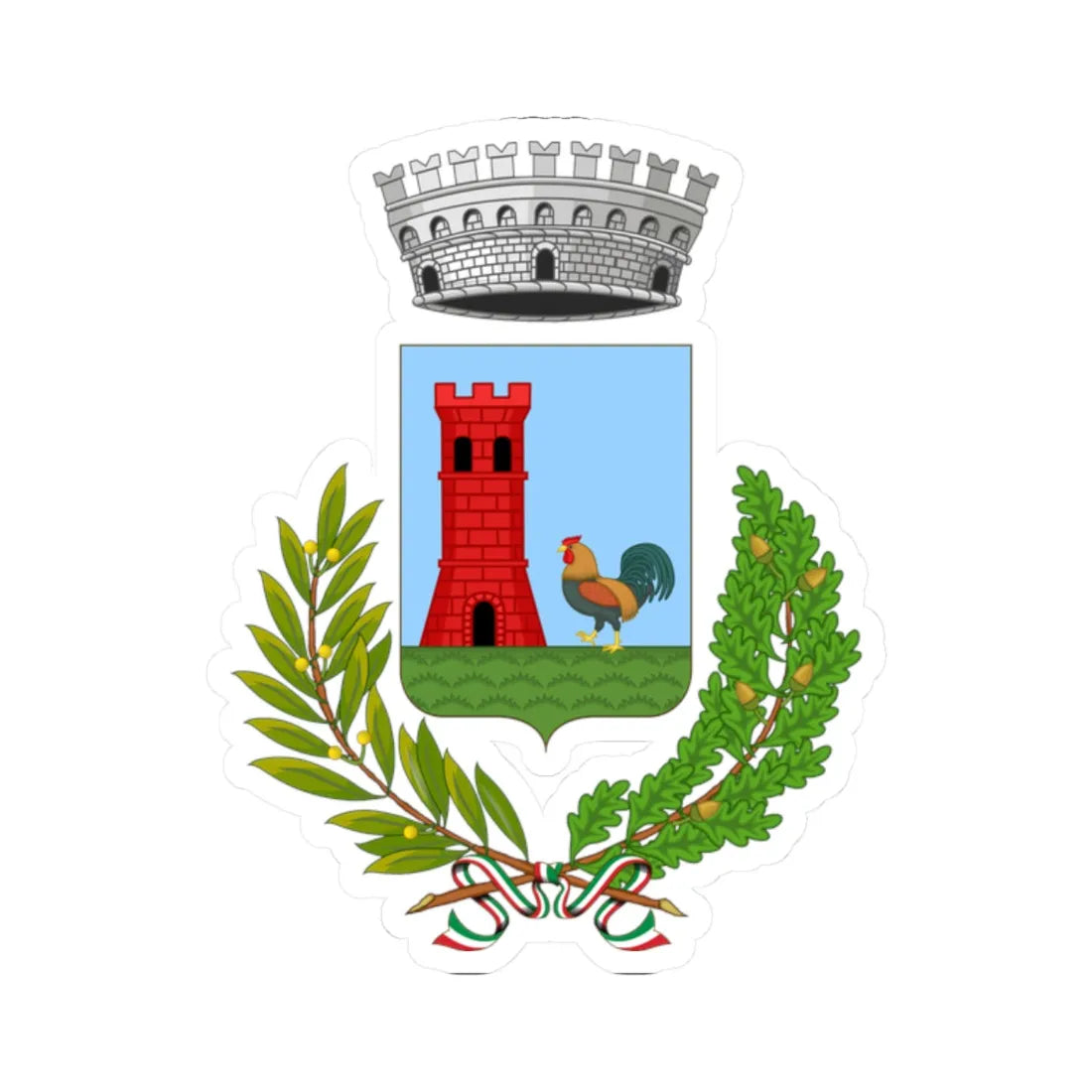 Galliera-Stemma (Italy) (Coat of Arms) STICKER Vinyl Kiss-Cut Decal 2 Inch White - The Sticker Space