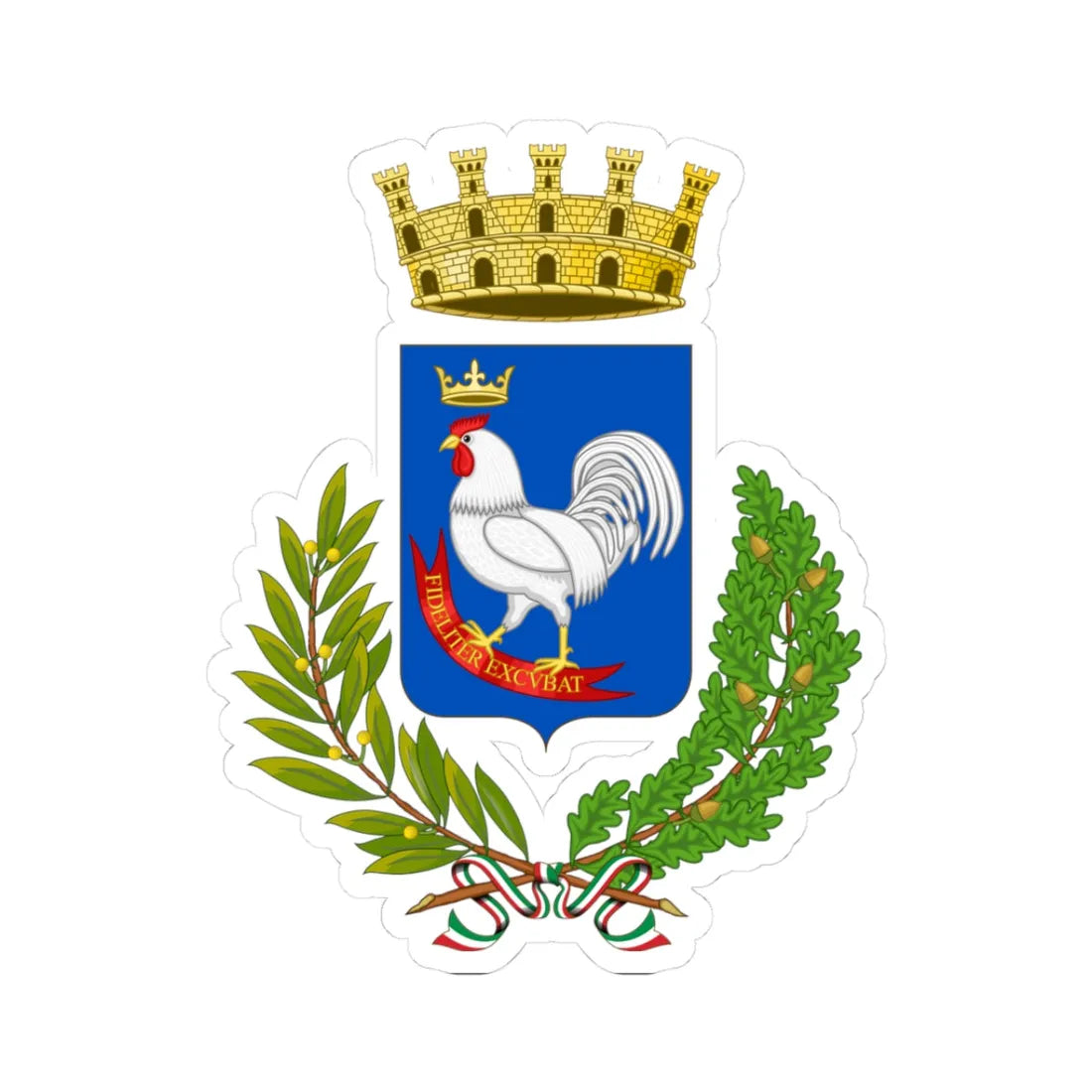 Gallipoli-Stemma (Italy) (Coat of Arms) STICKER Vinyl Kiss-Cut Decal 3 Inch White - The Sticker Space