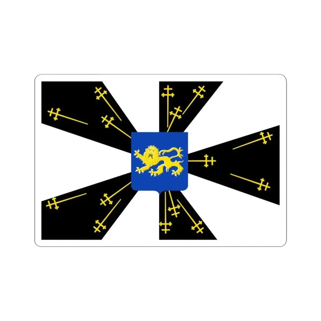 Galmaarden vlag (Belgium) STICKER Vinyl Kiss-Cut Decal 4 Inch White - The Sticker Space