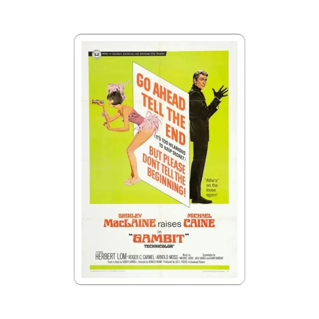 Gambit 1966 Movie Poster STICKER Vinyl Die-Cut Decal - The Sticker Space