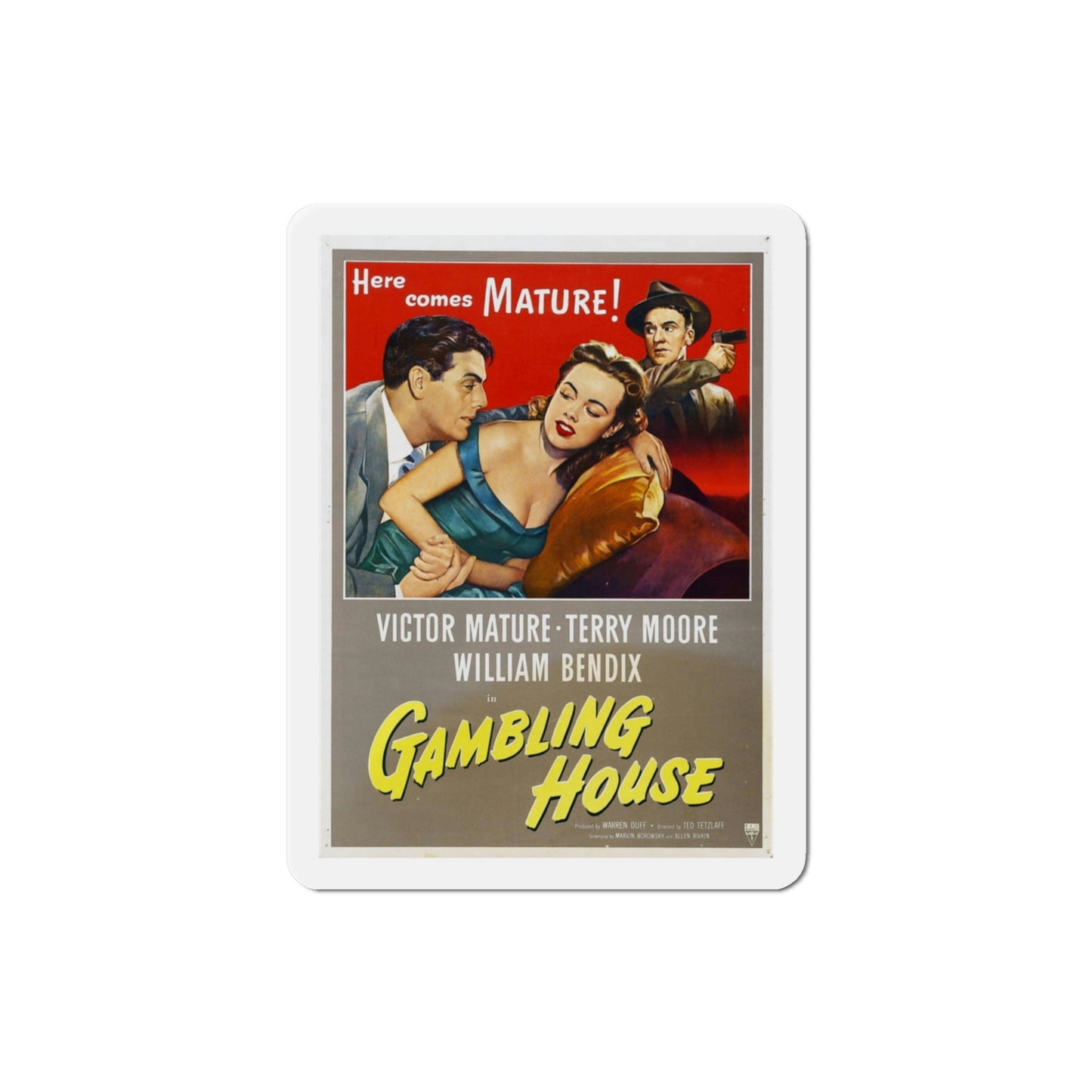 Gambling House 1951 Movie Poster Die-Cut Magnet-3 Inch-The Sticker Space