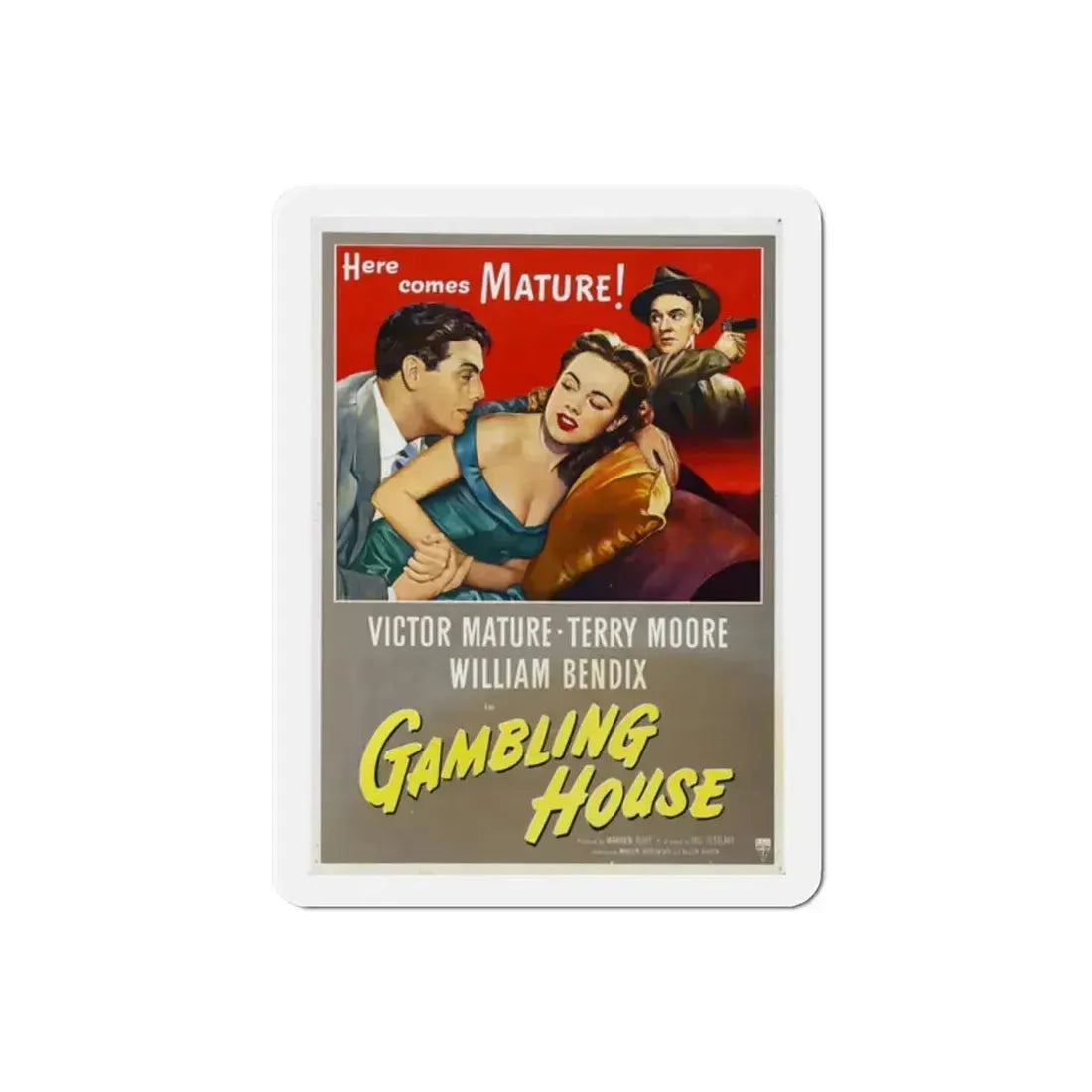 Gambling House 1951 Movie Poster Refrigerator Magnet 2 Inch - The Sticker Space