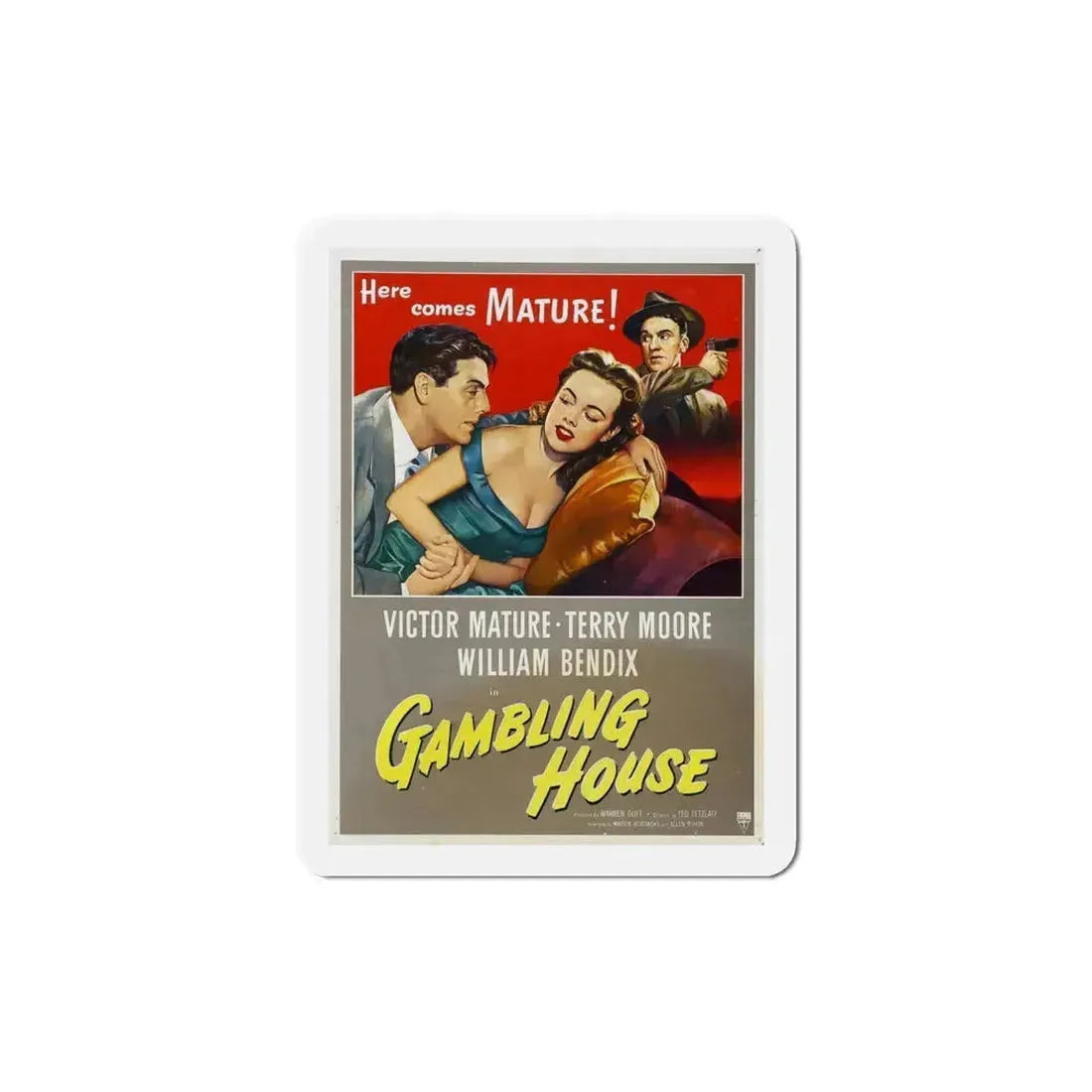 Gambling House 1951 Movie Poster Refrigerator Magnet 5 Inch - The Sticker Space