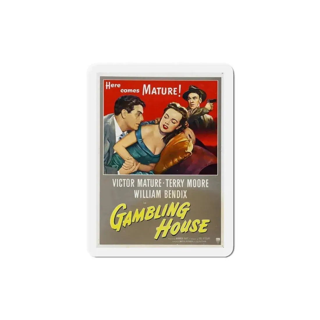 Gambling House 1951 Movie Poster Refrigerator Magnet 5 Inch - The Sticker Space