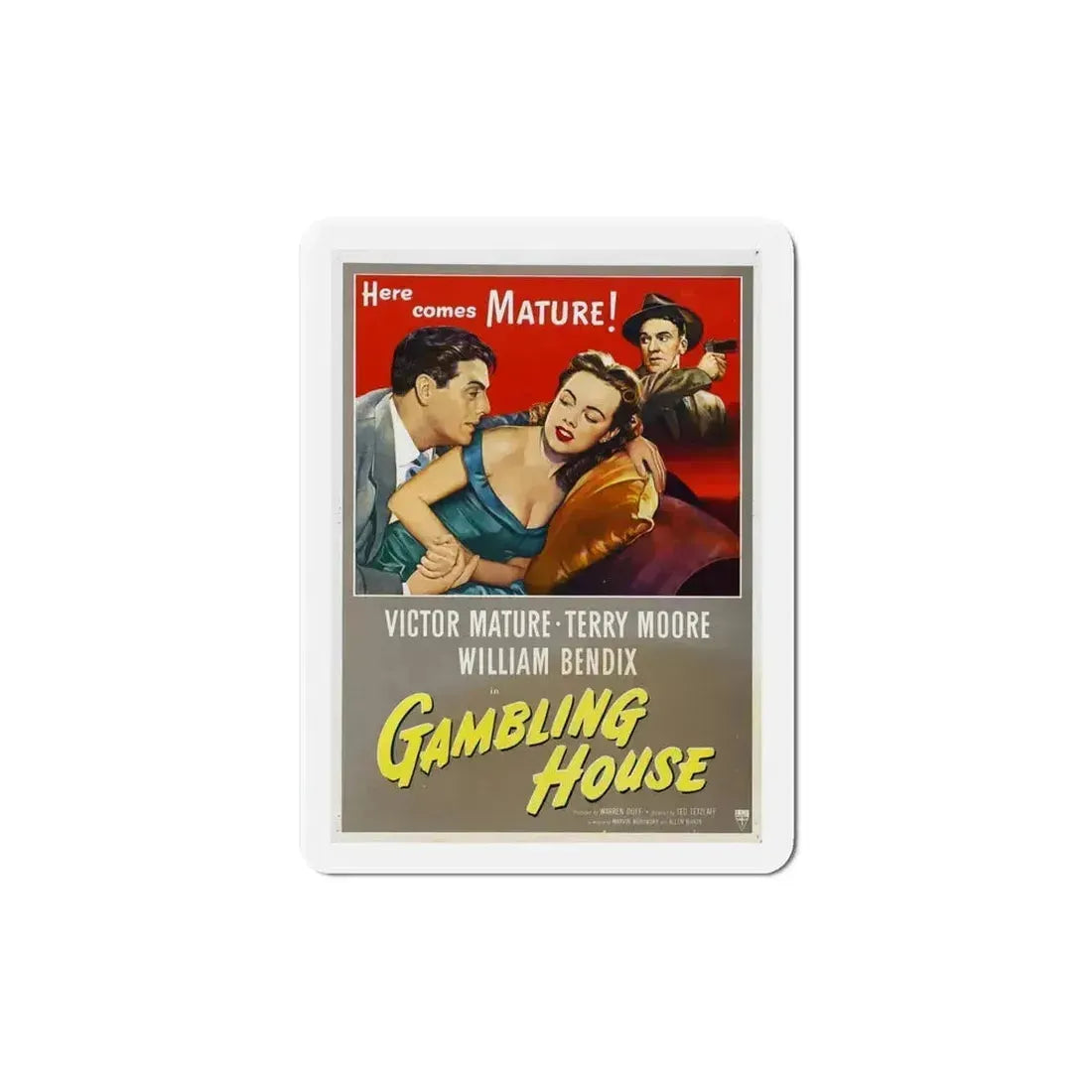 Gambling House 1951 Movie Poster Refrigerator Magnet 6 Inch - The Sticker Space