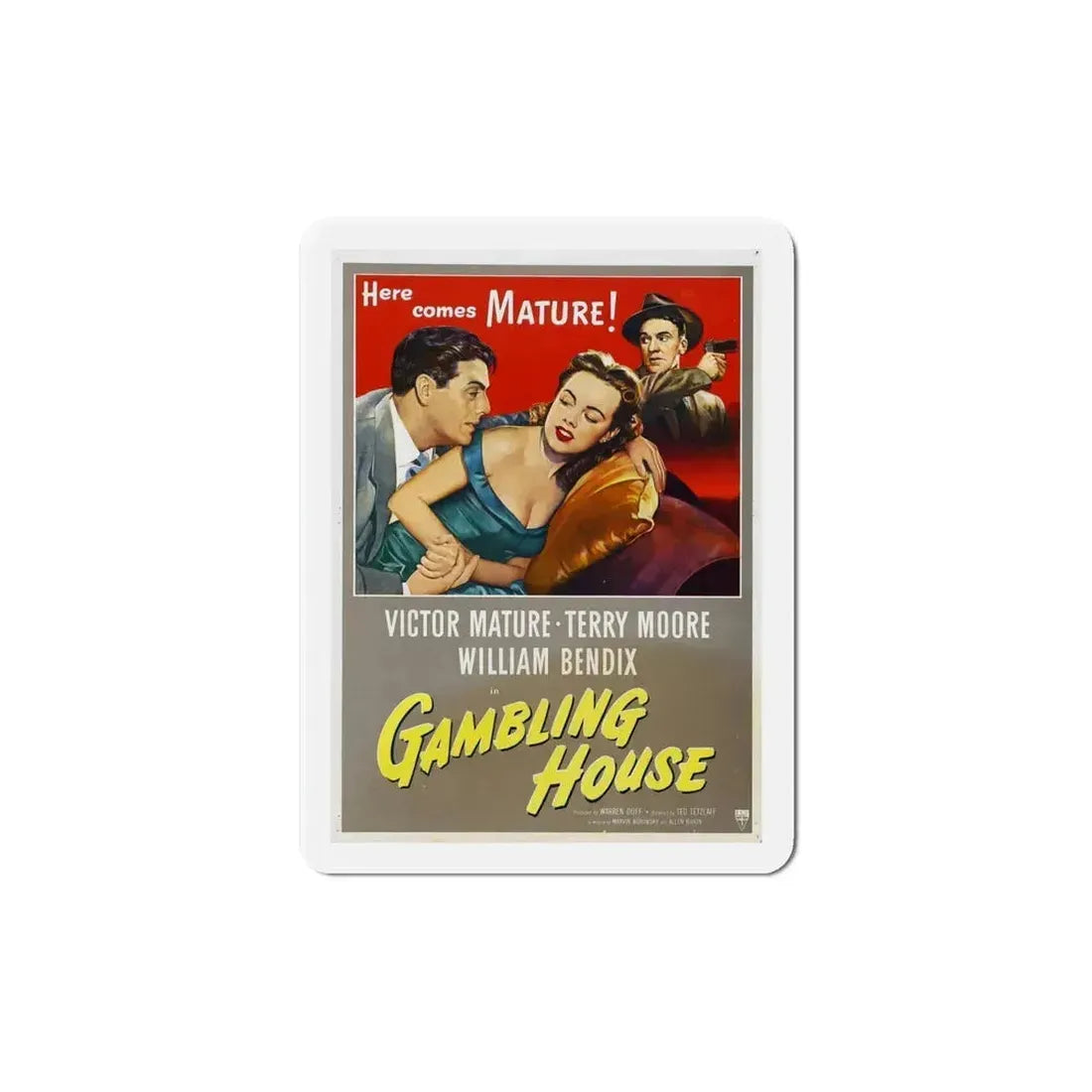 Gambling House 1951 Movie Poster Refrigerator Magnet 6 Inch - The Sticker Space