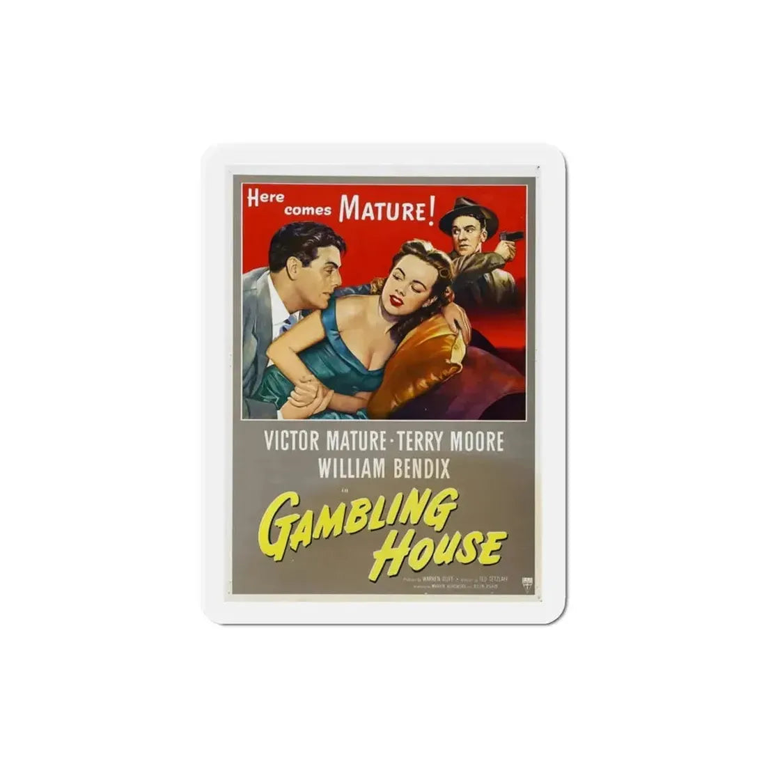 Gambling House 1951 Movie Poster Refrigerator Magnet - The Sticker Space
