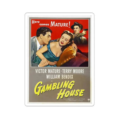Gambling House 1951 Movie Poster - STICKER Vinyl Kiss-Cut Decal 3 Inch White - The Sticker Space