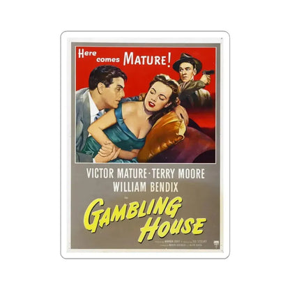 Gambling House 1951 Movie Poster - STICKER Vinyl Kiss-Cut Decal 6 Inch White - The Sticker Space