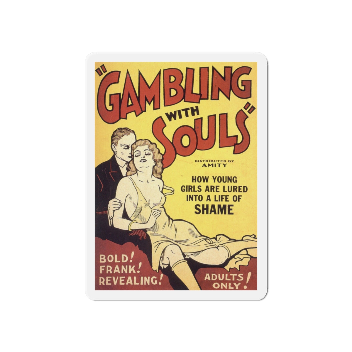 GAMBLING WITH SOULS 1936 Movie Poster - Die-Cut Magnet-6 × 6"-The Sticker Space