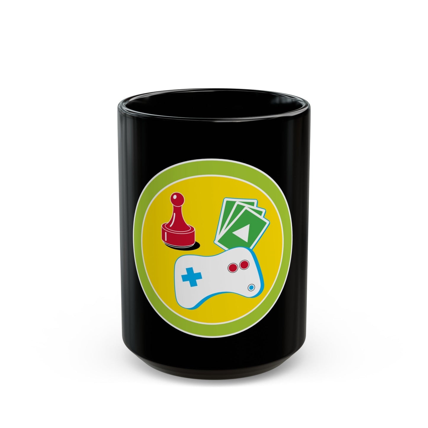 Game Design (Boy Scout Merit Badge) Black Coffee Mug-15oz-The Sticker Space