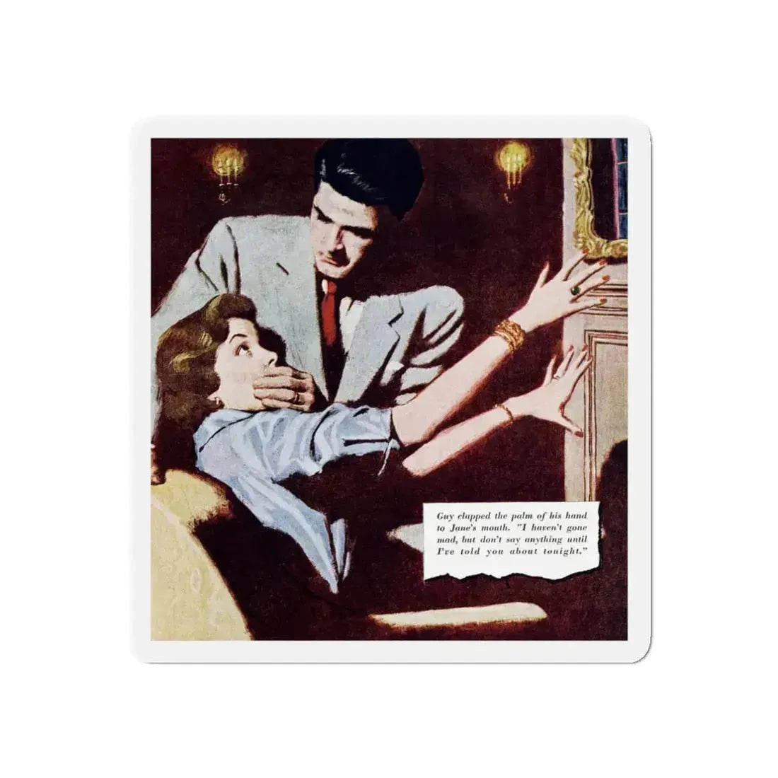 Game of Chance, Redbook, January 1953 (Magazine Illustration) Refrigerator Magnet 3 Inch Die-Cut - The Sticker Space