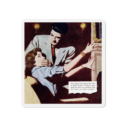 Game of Chance, Redbook, January 1953 (Magazine Illustration) Refrigerator Magnet 3 Inch Die-Cut - The Sticker Space