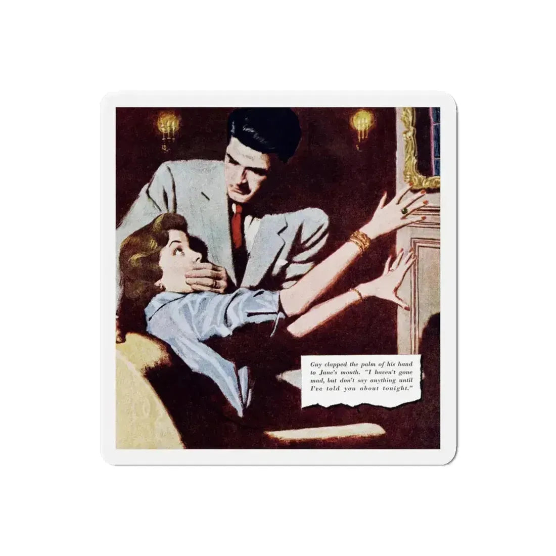 Game of Chance, Redbook, January 1953 (Magazine Illustration) Refrigerator Magnet 6 Inch Die-Cut - The Sticker Space