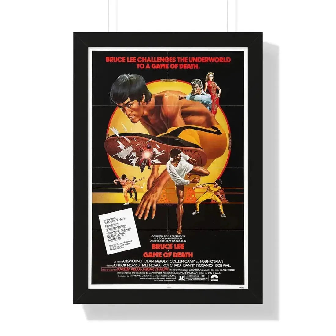 GAME OF DEATH 1978 - Framed Movie Poster 16″ x 24″ Black - The Sticker Space