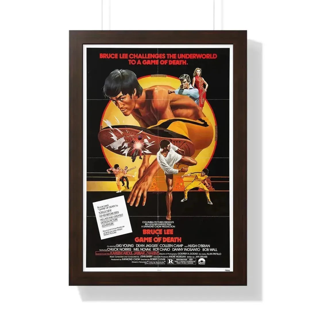 GAME OF DEATH 1978 - Framed Movie Poster 16″ x 24″ Walnut - The Sticker Space