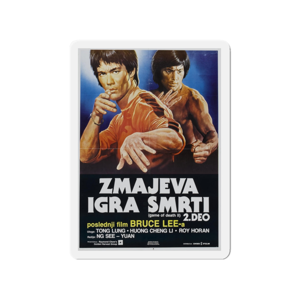 GAME OF DEATH 2 1981 Movie Poster - Die-Cut Magnet-3" x 3"-The Sticker Space