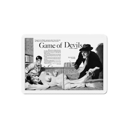 Game of Devils, Adam magazine, February 1961 (Magazine Illustration) Refrigerator Magnet - The Sticker Space