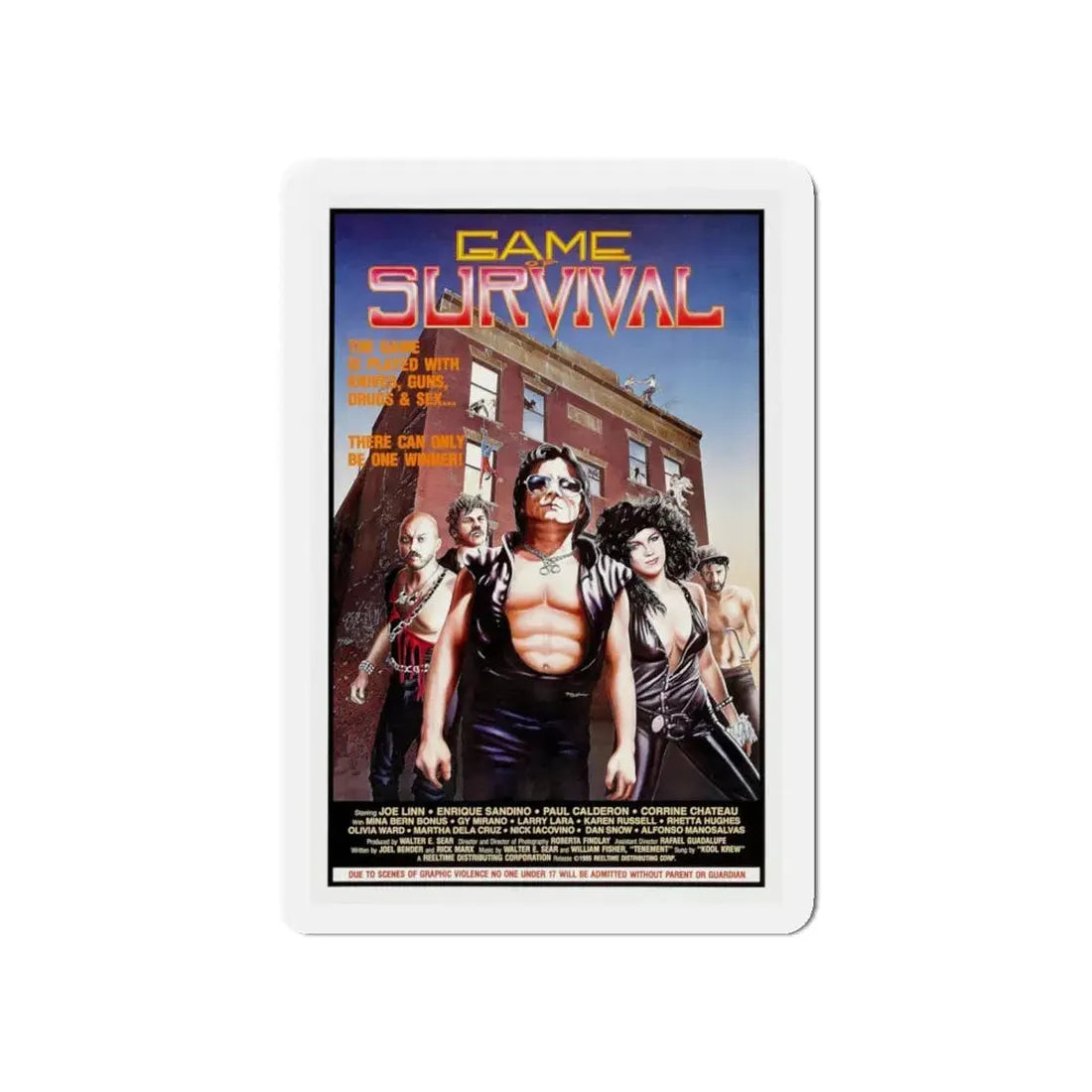 GAME OF SURVIVAL (TENEMENT) 1985 Movie Poster - Refrigerator Magnet 5 Inch - The Sticker Space