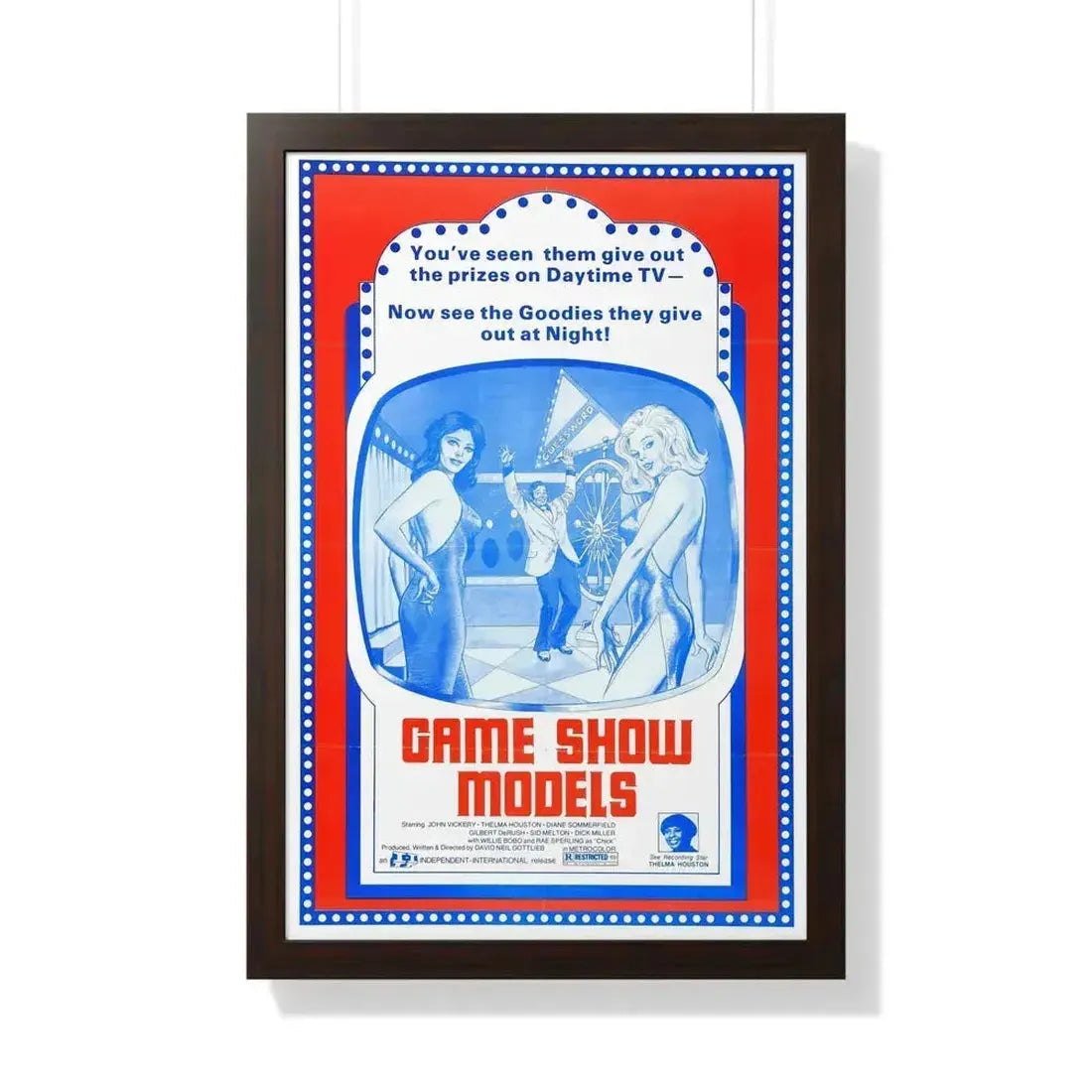 GAME SHOW MODELS 1977 - Framed Movie Poster 20" x 30" Walnut - The Sticker Space
