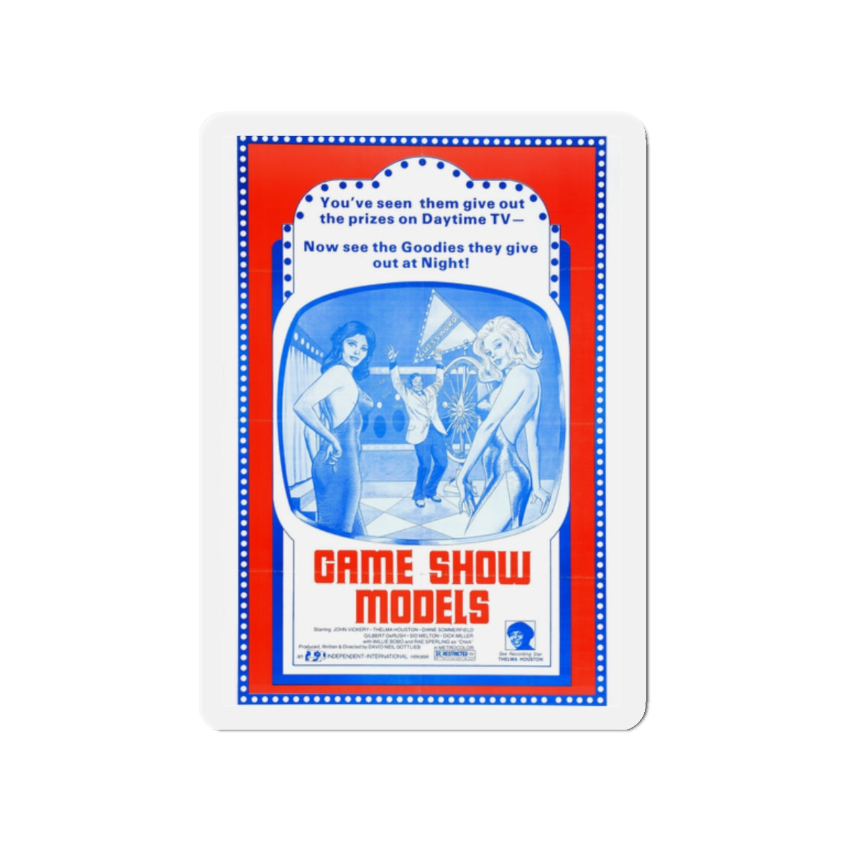 GAME SHOW MODELS 1977 Movie Poster - Die-Cut Magnet-2" x 2"-The Sticker Space