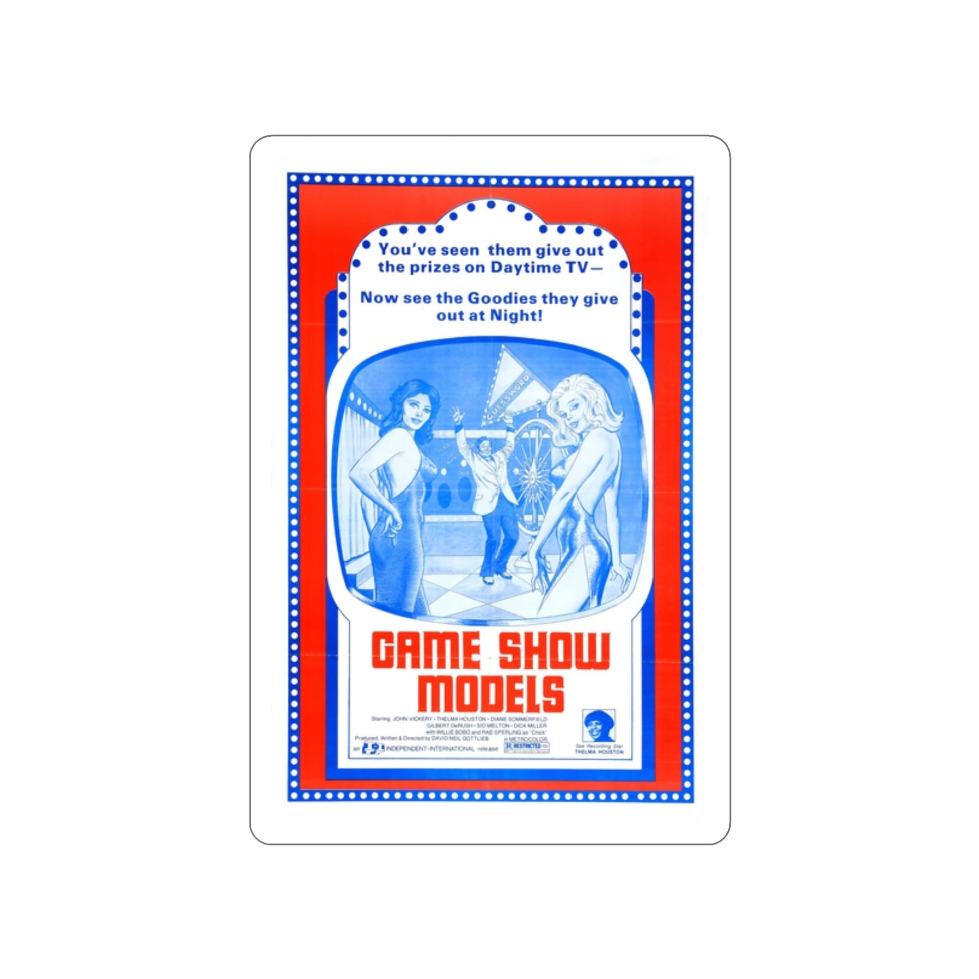 GAME SHOW MODELS 1977 Movie Poster STICKER Vinyl Die-Cut Decal-2 Inch-The Sticker Space