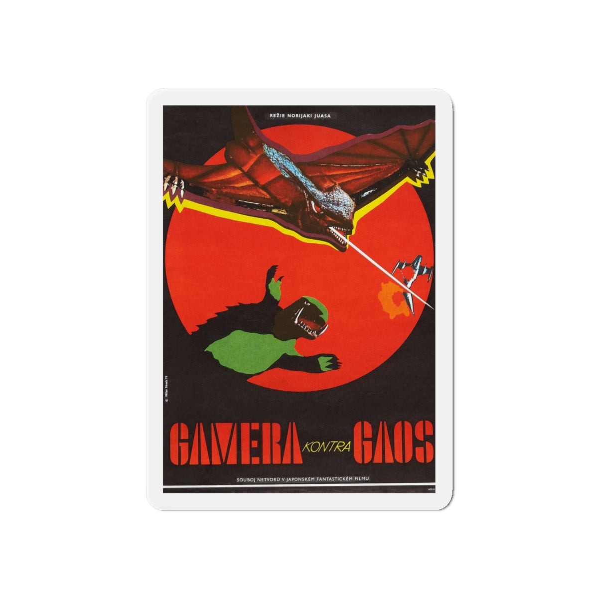 GAMERA VS GYAOS 1967 Movie Poster - Die-Cut Magnet-6 × 6"-The Sticker Space