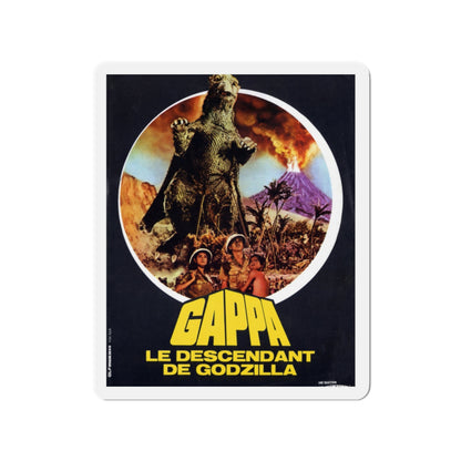 GAMERA VS JIGER (FRENCH) 1970 Movie Poster - Die-Cut Magnet-2" x 2"-The Sticker Space