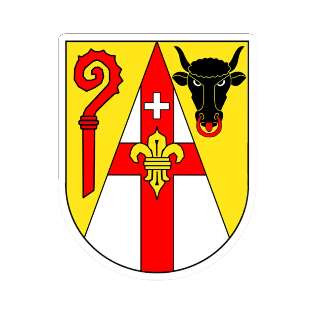 Gandria Wappen (Switzerland) (Coat of Arms) STICKER Vinyl Kiss-Cut Decal 2 Inch White - The Sticker Space