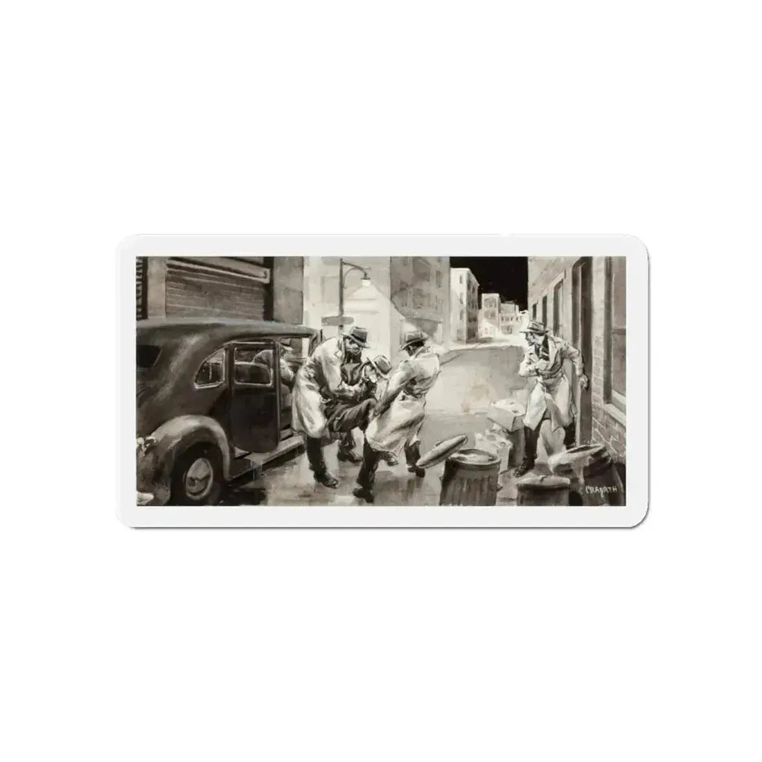 Gangster Illustration (Magazine Illustration) Refrigerator Magnet 6 Inch Die-Cut - The Sticker Space