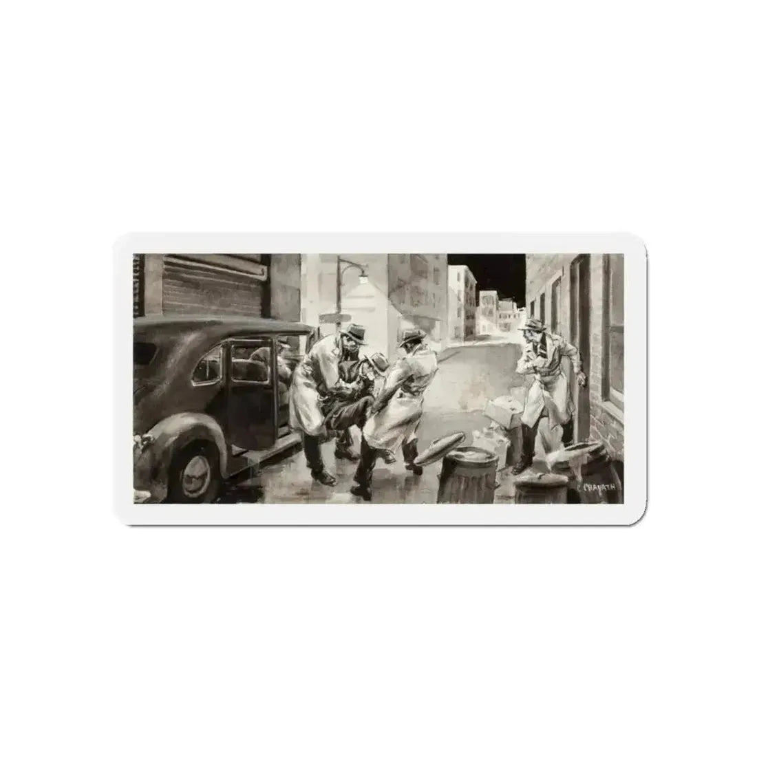 Gangster Illustration (Magazine Illustration) Refrigerator Magnet - The Sticker Space