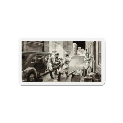 Gangster Illustration (Magazine Illustration) Refrigerator Magnet - The Sticker Space