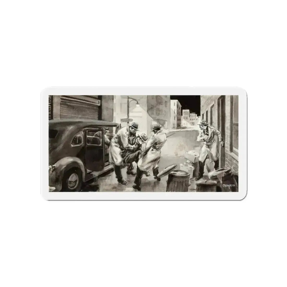 Gangster Illustration (Magazine Illustration) Refrigerator Magnet - The Sticker Space