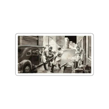 Gangster Illustration (Magazine Illustration) STICKER Vinyl Die-Cut Decal - The Sticker Space