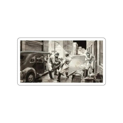 Gangster Illustration (Magazine Illustration) STICKER Vinyl Die-Cut Decal - The Sticker Space