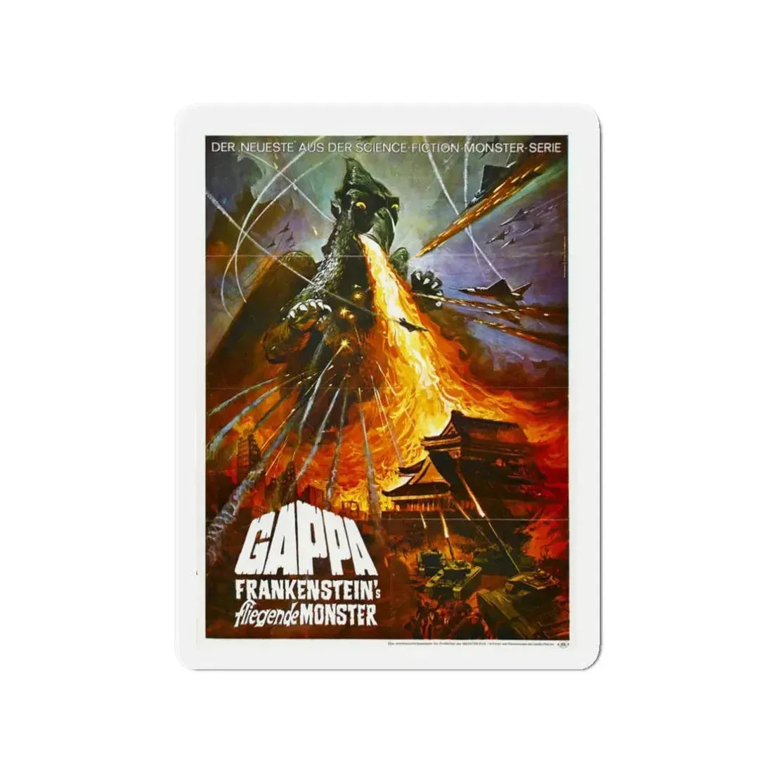 GAPPA THE TRIPHIBIAN MONSTER 1967 Movie Poster - Refrigerator Magnet 3 Inch - The Sticker Space