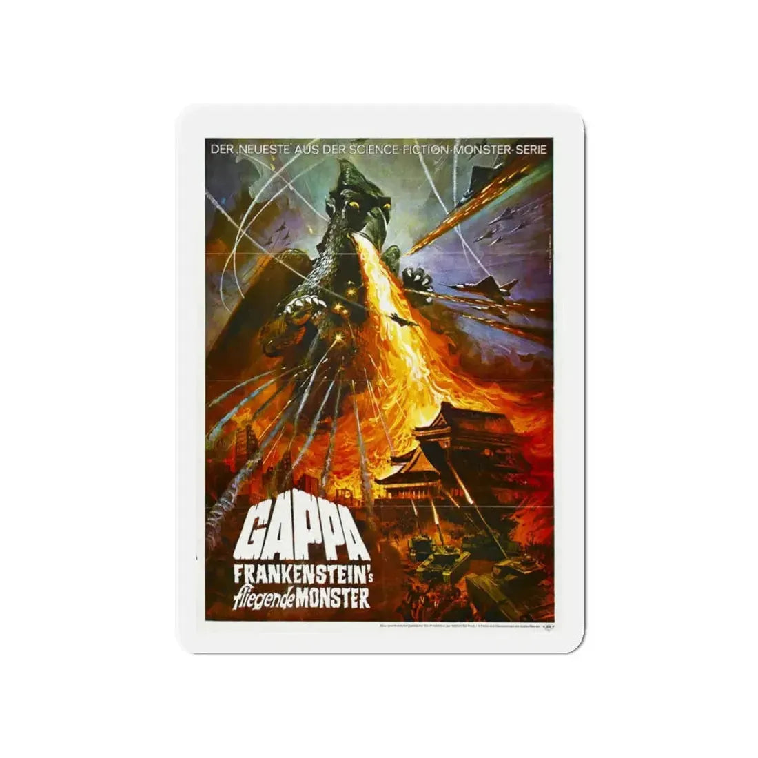 GAPPA THE TRIPHIBIAN MONSTER 1967 Movie Poster - Refrigerator Magnet 4 Inch - The Sticker Space