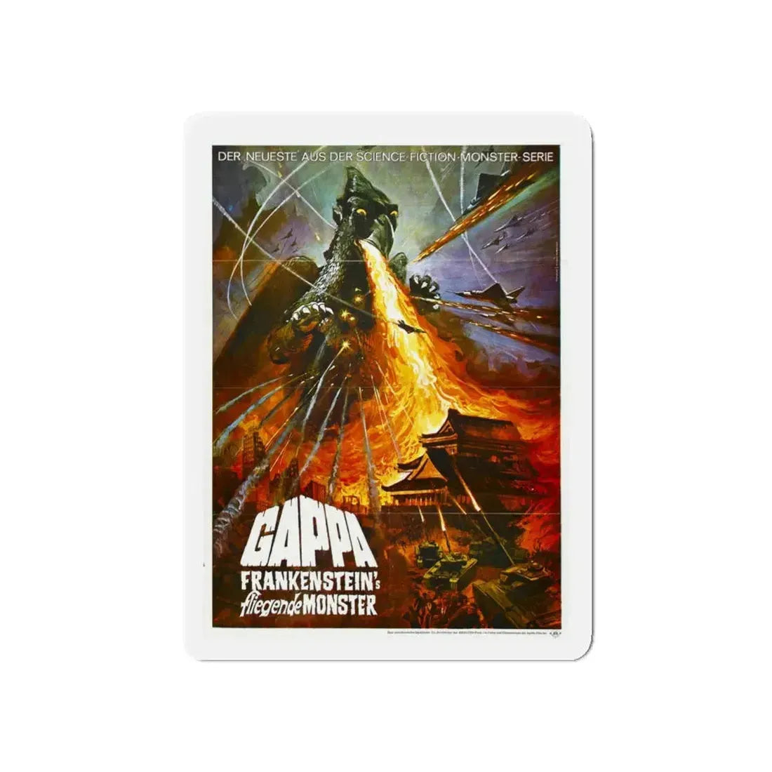 GAPPA THE TRIPHIBIAN MONSTER 1967 Movie Poster - Refrigerator Magnet 5 Inch - The Sticker Space