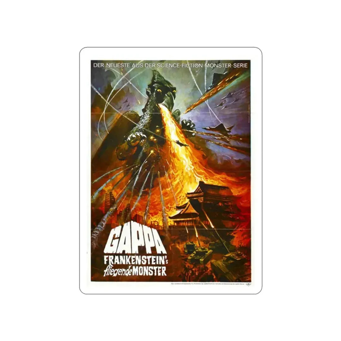 GAPPA THE TRIPHIBIAN MONSTER 1967 Movie Poster STICKER Vinyl Die-Cut Decal 2 Inch - The Sticker Space