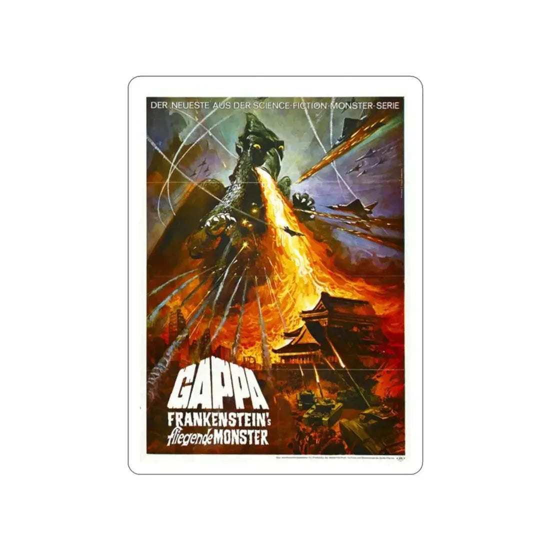 GAPPA THE TRIPHIBIAN MONSTER 1967 Movie Poster STICKER Vinyl Die-Cut Decal - The Sticker Space