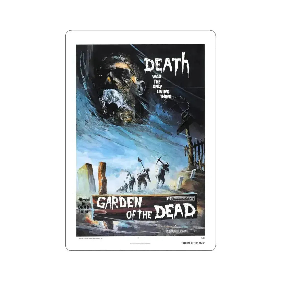 GARDEN OF THE DEAD 1972 Movie Poster - STICKER Vinyl Kiss-Cut Decal 6 Inch White - The Sticker Space