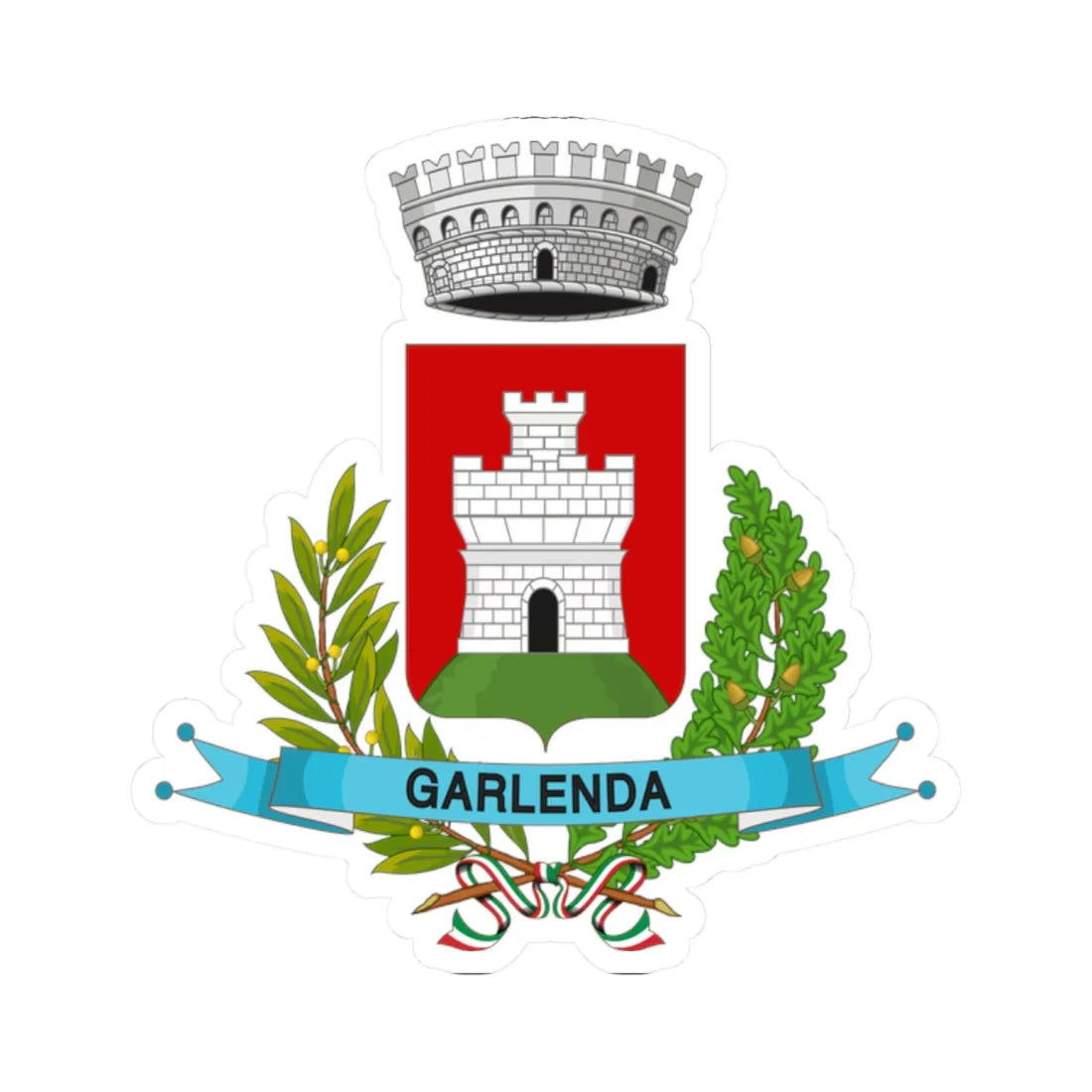 Garlenda-Stemma (Italy) (Coat of Arms) STICKER Vinyl Kiss-Cut Decal 2 Inch White - The Sticker Space