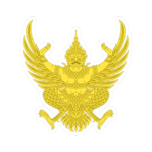 Garuda Emblem of Thailand Gold (Thailand) (Coat of Arms) STICKER Vinyl Kiss-Cut Decal 2 Inch White - The Sticker Space